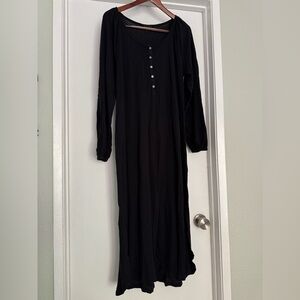 HATCH | Pointelle Nightgown in Black